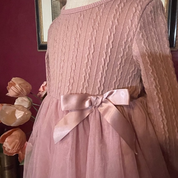 2t brand: special occasion, Pink long sleeve summer/spring dress - Picture 6 of 9